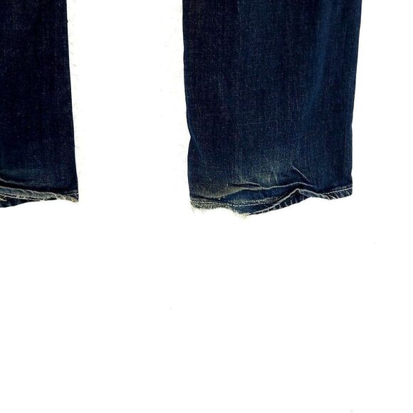 Express Stella Regular Fit Low Rise Blue Brown Denim Whisker Jeans Size 8R 34/33 - Picture 6 of 15